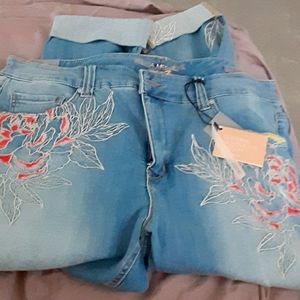 Floral jeans